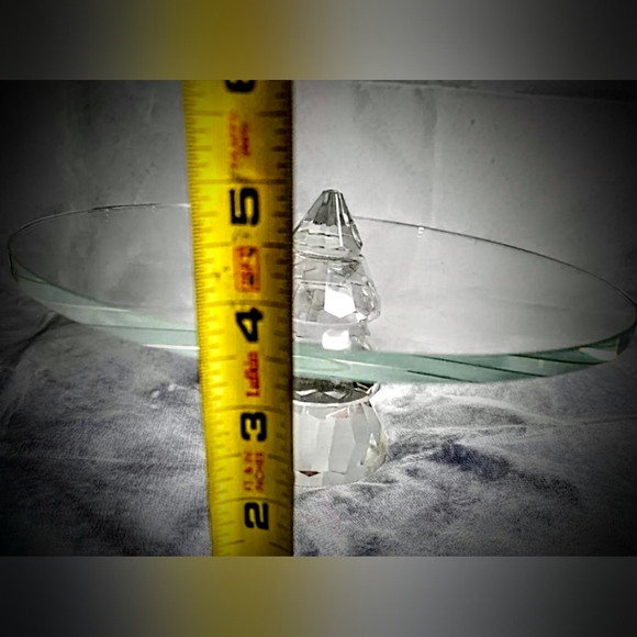 Vidali Collection Crystal Pedestal Christmas Tree Thick Glass Cake Stand Rare! - Picture 7 of 9